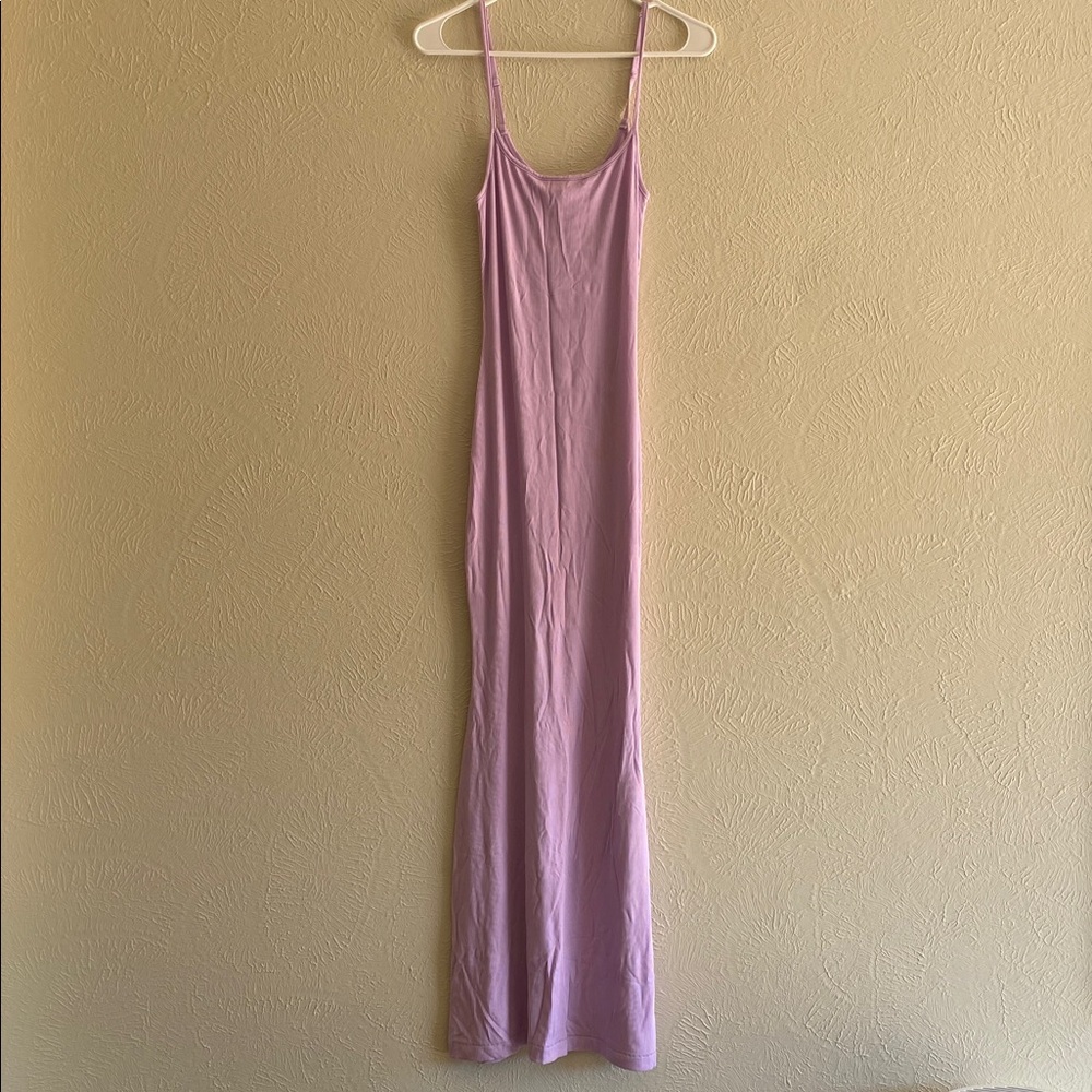 NEW SKIMS Soft Lounge Long Ribbed Cami Slip Dress Size L Sugar Plum Lilac Purple